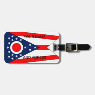 Luggage Tag with Flag of Ohio, USA