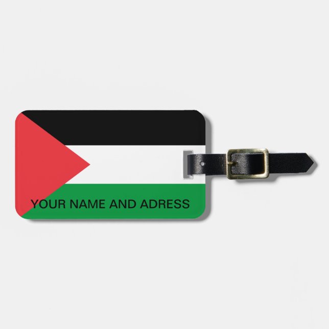 Luggage Tag with Flag of Palestine (Front Horizontal)