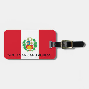 Luggage Tag with Flag of Peru