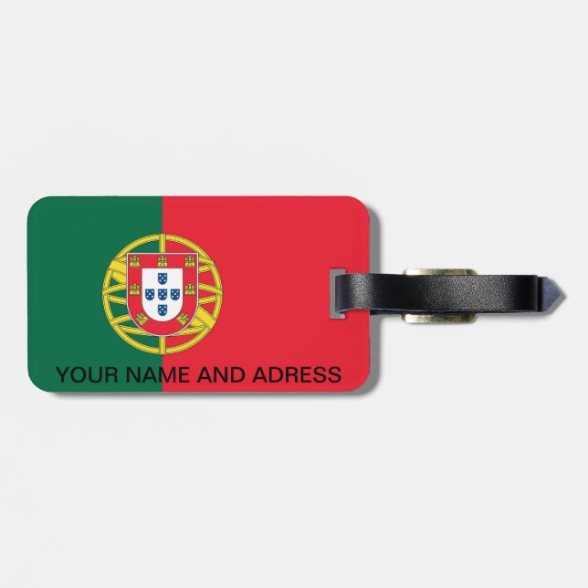 Luggage Tag with Flag of Portugal (Back Horizontal)