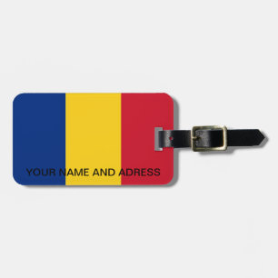 Luggage Tag with Flag of Romania