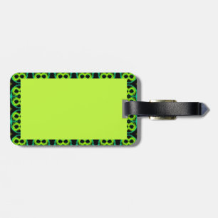 Luggage Tag with Fun Green Patterned Border