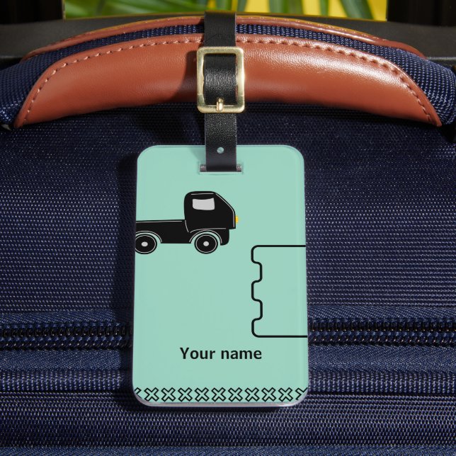 Luggage Tag with name tag and mobile illustration (Front Insitu 2)