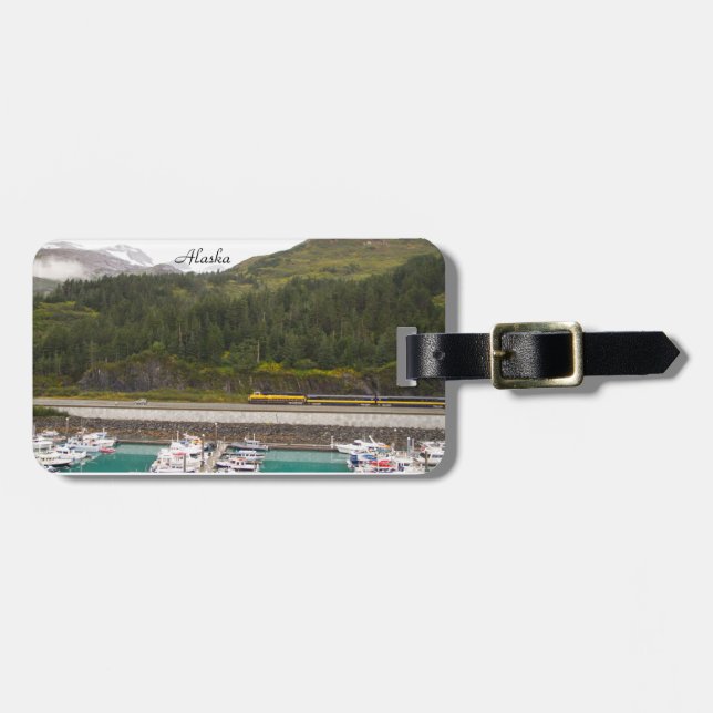 Luggage tag with photography of mountains Alaska (Front Horizontal)