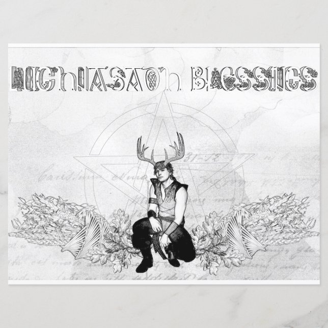 Lughnasadh Blessings Celtic Wicca Colouring Paper (Front)