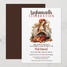 Lughnasadh Fall Harvest Party Apple Lady Invitation