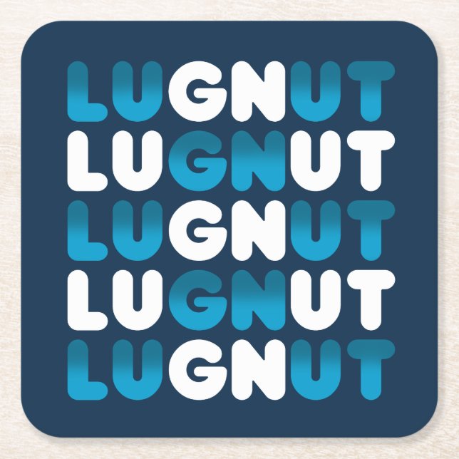 Lugnut Doughnut Winter Paper Coaster NAVY (Front)