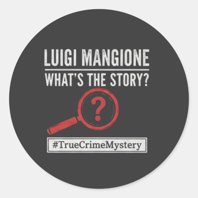 Luigi Mangione - What's The Story? Mystery Sticker (Front)