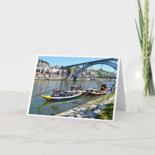 Luis 1 bridge over the river Douro Portugal Holiday Card