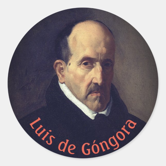 Luis de Góngora (portrait) Classic Round Sticker (Front)