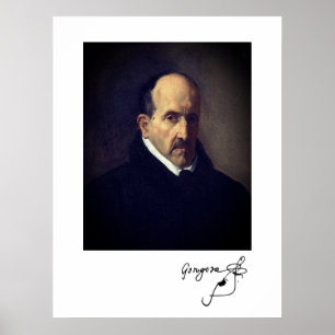 Luis de Góngora (portrait/ signature) Poster