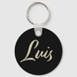 Luis Name whitegold Button Keytags Key Ring