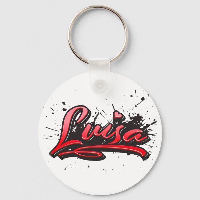 Luisa red Heart Graffiti Schlüsselanhänger Key Ring (Front)