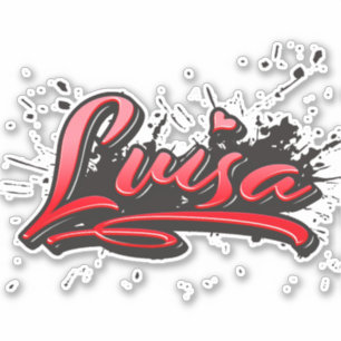 Luisa red Heart Graffiti Sticker