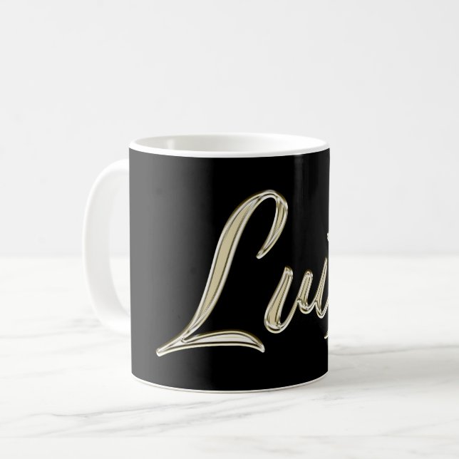 Luisa white Handwriting Tasse Kaffeetasse Coffee Mug (Front Left)