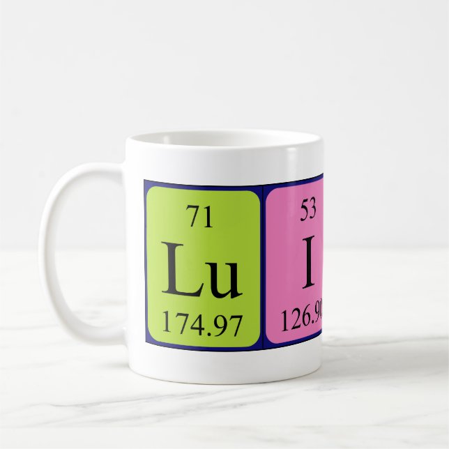 Luismi periodic table name mug (Left)