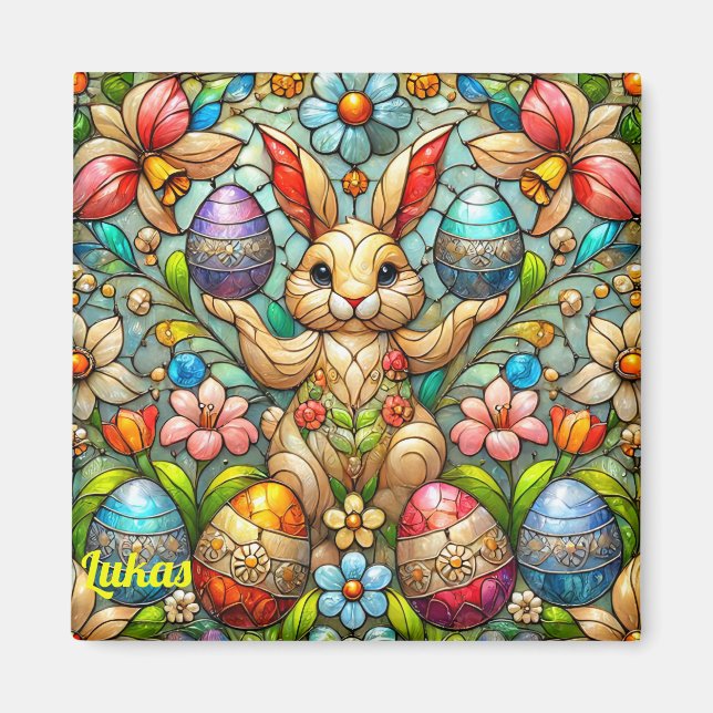 LUKAS ~ Easter Bunny and Eggs ~  Magnet (Front)