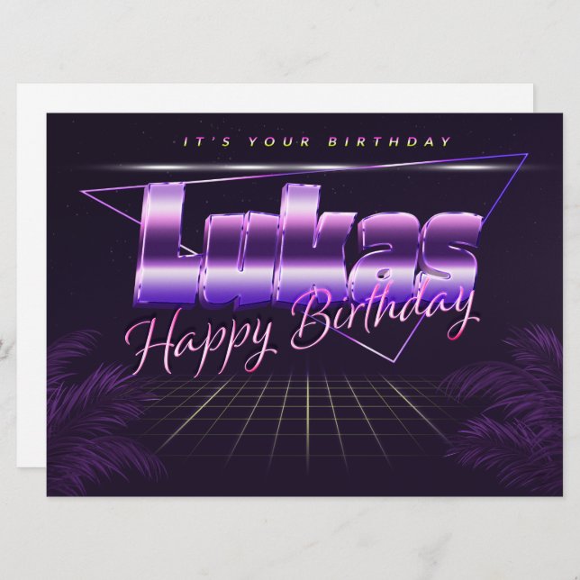Luka's name first name pura retro card birthday (Front/Back)