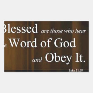 Luke 11:28 rectangular sticker