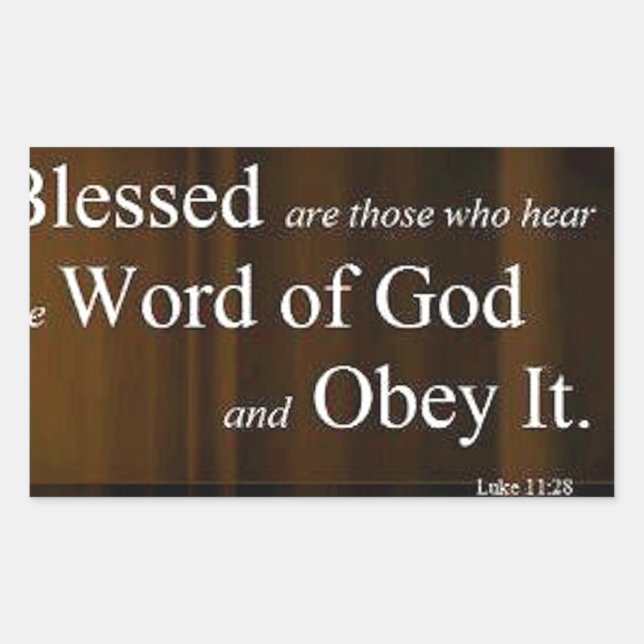 Luke 11:28 rectangular sticker (Front)