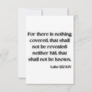 Luke 12:2 KJV Bible Verse Flat Greeting Card