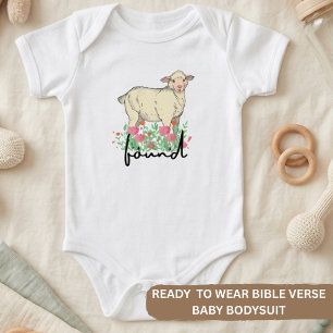 Luke 15:41 Found Sheep Shepherd and Lamb Baby Bodysuit