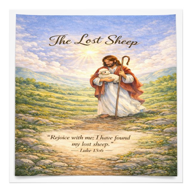 Luke 15 Parable Lost Sheep  Photo Print (Front)