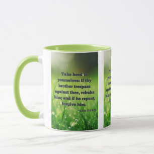 Luke 17:3 KJV Bible Scripture Pic Two-Tone Mug