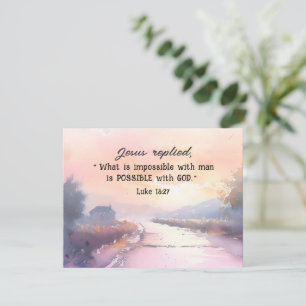 Luke 18:27 Possible with God Jesus Bible Card