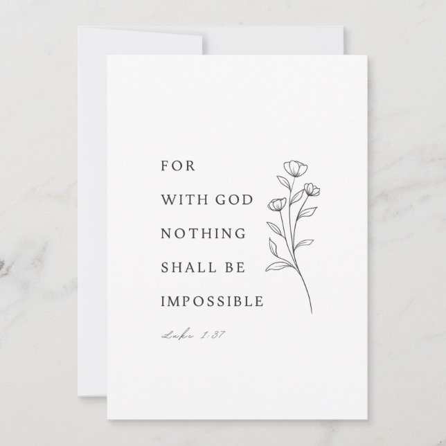 Luke 1:37 For with God nothing shall be impossible Invitation (Front)