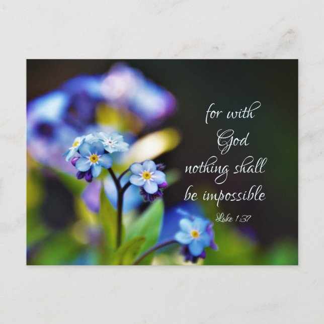 Luke 1:37 For with God nothing shall be impossible Postcard (Front)
