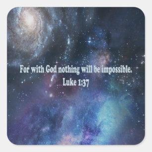 Luke 1:37 square sticker