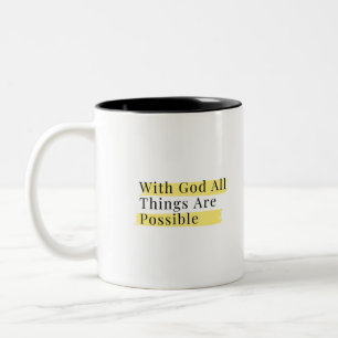 Luke 1:37 Two-Tone coffee mug