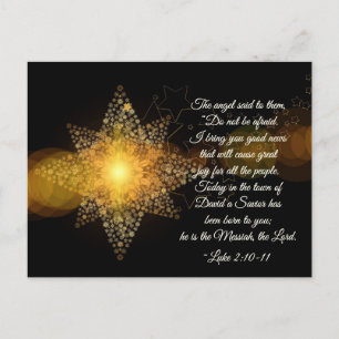 Luke 2 10-11 Do not be afraid, Christmas Holiday Postcard