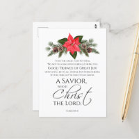 Luke 2:10-11 Poinsettia Christmas Scripture