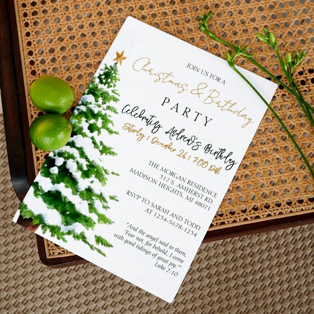 Luke 2:10 Christmas Tree & Birthday Party Invitation (Creator Uploaded)