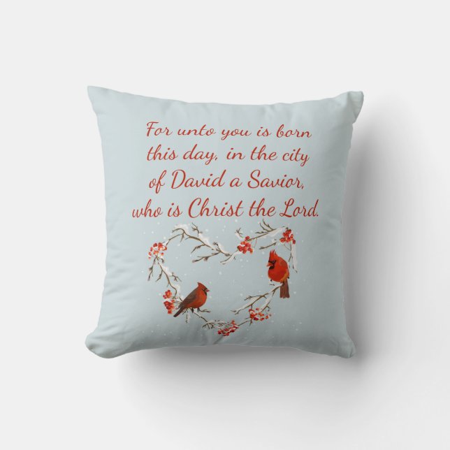Luke 2:11 Scripture Christmas Bible Verse    Cushion (Front)