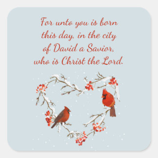 Luke 2:11 Scripture Christmas Bible Verse  Square Sticker