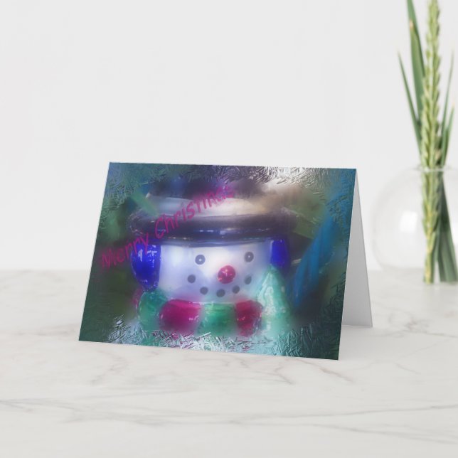 Luke 2:11 Snowman Ornament Christmas Holiday Card (Front)