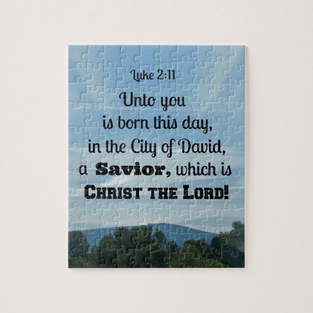 Luke 2:11 Unto you is born this day, in Jigsaw Puzzle (Vertical)