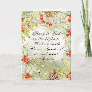 Luke 2 14 Glory to God in the Highest, Christmas Card