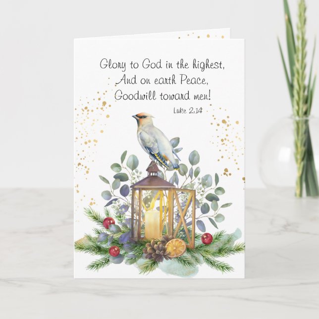 Luke 2:14 Glory to God in the Highest Christmas Card (Front)