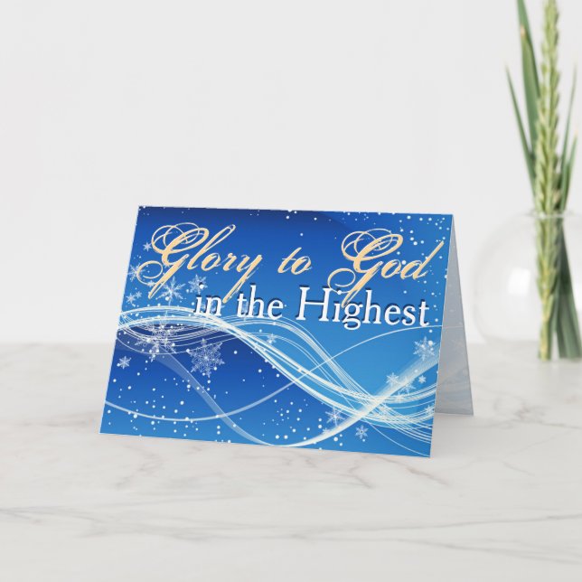 Luke 2:14 "Glory to God in the Highest" Christmas Holiday Card (Front)