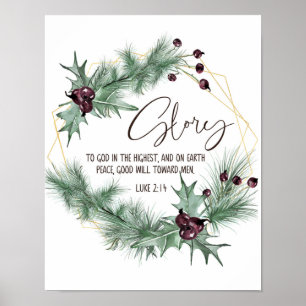 Luke 2:14, Glory to God in the Highest , Christmas Poster