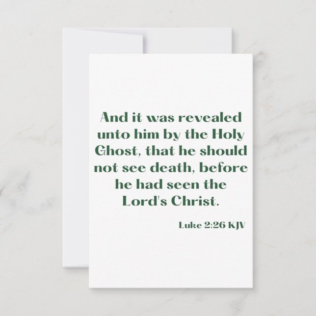 Luke 2:26 KJV Bible Scripture Greeting Card (Front)