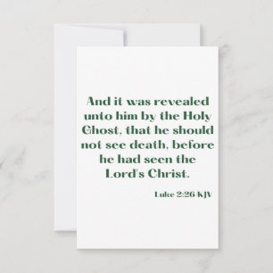 Luke 2:26 KJV Bible Scripture Greeting Card