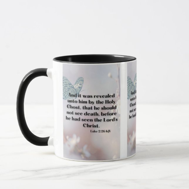 Luke 2:26 KJV Bible Scripture Pic Two-Tone Mug (Left)