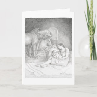 Luke 2:7 - Christmas card of Mary & Jesus