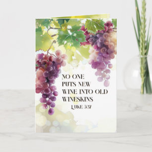 Luke 5:37 New Wine into Old Wineskins Bible Verse  Card