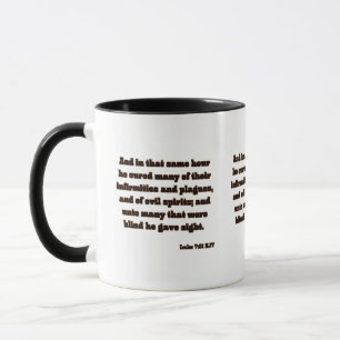 Luke 7:21 KJV Bible Scripture Two-Tone Mug